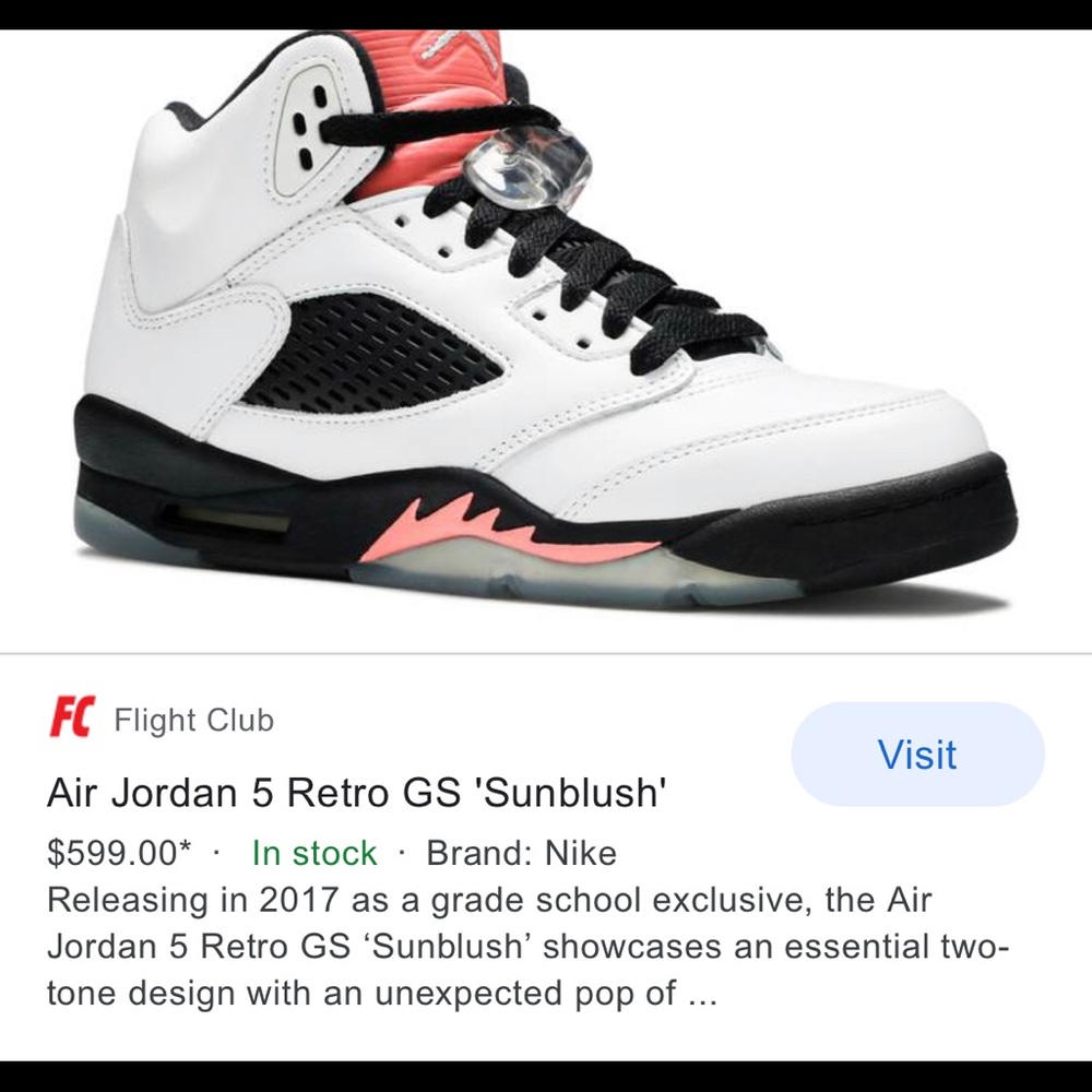 Retro Jordan’s 5 sunblush